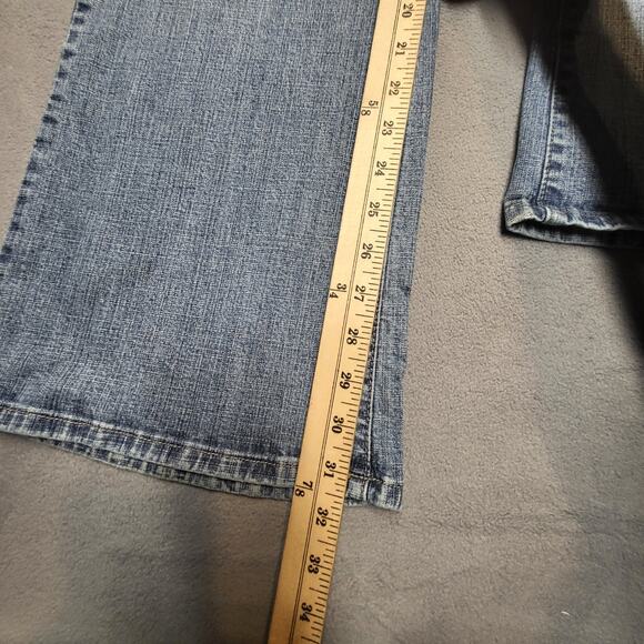 C est Toi Jeans Womens 1XL 16? Blue Boot Cut Distressed Stretch Denim - Picture 7 of 11